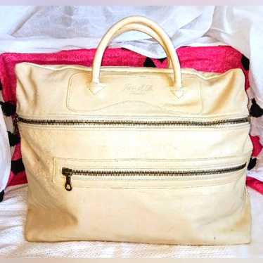 JAS M.B. London Medium Wings Traveler Bag Leather Navy Blue