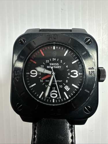 はんぷてぃ　SWISS MILITARY ブラック　ML２４７ Swiss Military Hanowa Black Genuine Leather Men's Watch