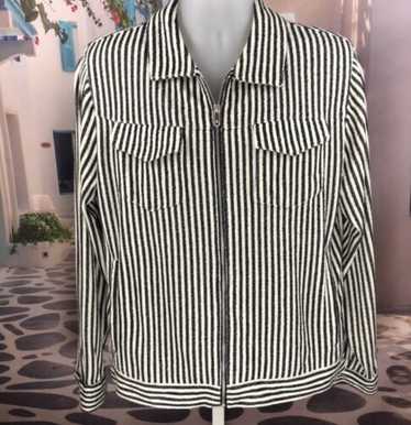 Zara Navy Striped Lightweight Jacket - image 1