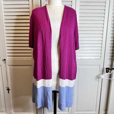 LANE BRYANT PLUS SIZE 22/24 COLOR BLOCK OPEN FRON… - image 1