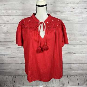 Knox Rose Womens Boho Peasant Top Blouse Size XXL 