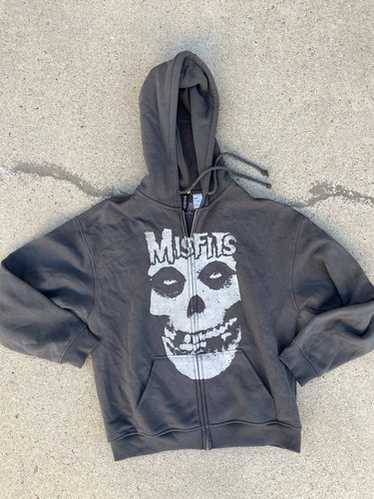 ホラーパンクバンドMISFITSスカルフェイスZIPニットセーター ホラーパンクバンドMISFITSスカルフェイスZIPニットセーター