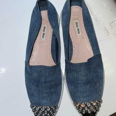 MiuMiu Denim sneaker mules 関税込 ミュウミュウのスリッパ MiuMiu Denim sneaker mules 関税込 ミュウミュウのスリッパ