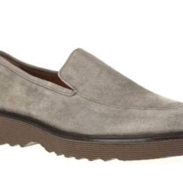 Aquatalia Kelsey Grey Distressed Suede Loafers Sz… - image 1