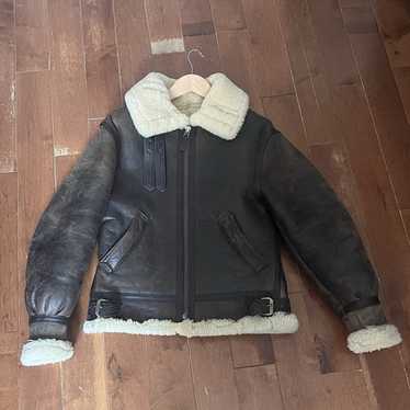 [美品]AVIREX B-3 flight jacket ファー 短丈 AVIREX flight jacket B-3 S size shearling leather Equipment