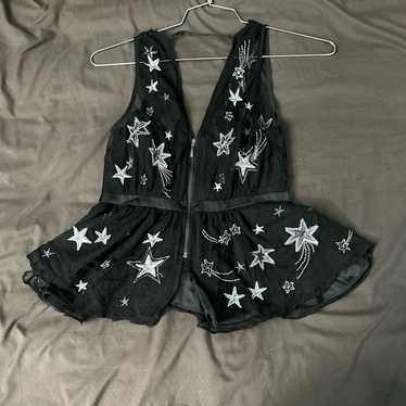 Sheer embroidery vest - - Gem