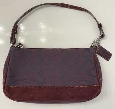 suede leather combi one shoulder bag Y2K