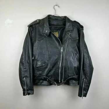 Protech LEATHER APPAREL ライダースジャケット 90's Vintage Protech Black (leather Apparel) Biker Style Jacket