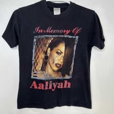 Vintage Blank Handmade Airbrushed Aaliyah Rap Tee - XL - Y2K