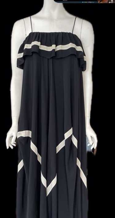 BCBG MaxAzria Silk maxi dress black and white with