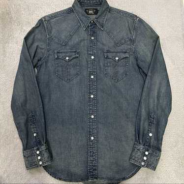 【RRL】 Indigo Denim Western Shirt デニム シャツ Malouf on the Plaza