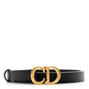 Christian Dior ブラックベルト 70 Christian Dior D Buckle Black Aged Leather Belt - Size 90