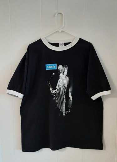 【IONSEOUL】 Oasis Tour 1996 Short Sleeve T Shirt 4JH391 Oasis 1996 Tour Horizontal Stripes Ringer T Shirt Size L