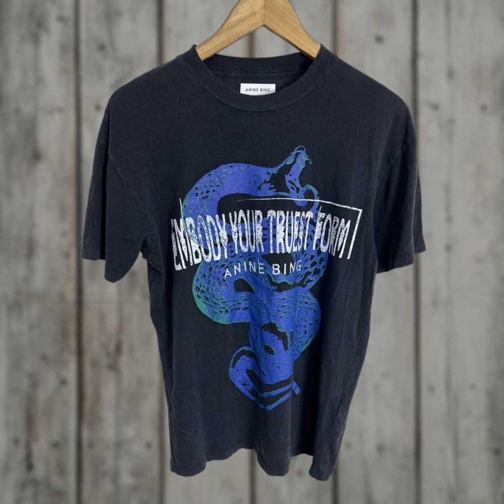 ANINE BING ヴィンテージ風Tシャツ　ブラック tシャツ *「ANINE BING/アニン ビン」WALKER TEE LYRICS