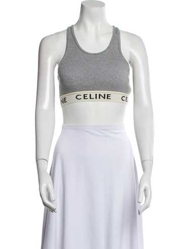 VIP【送料関税込】CELINE SILK CROPPED TOP Celine // Cream & Black Ribbed Logo Tank – VSP Consignment