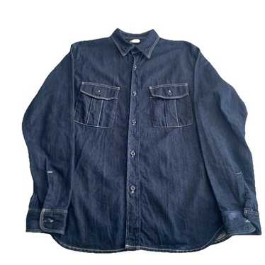 graphzero 13oz 40's uneven yarn nep denim shawl collar