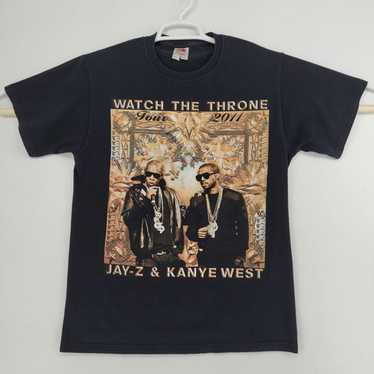 Kanye west jay-z Watch the throne tシャツ Kanye West & Jay Z 2011 Watch The Throne Tour Rap Tee