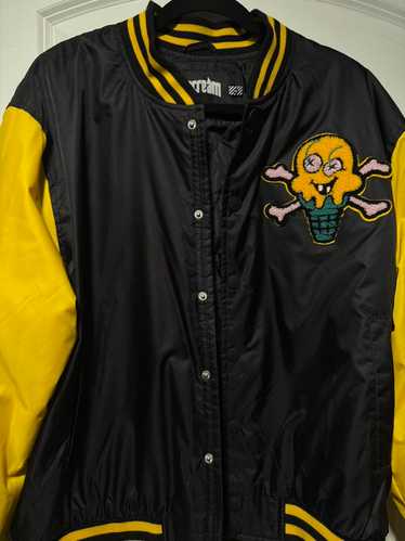 【新品未使用】　icecream satin varsity jacket Ice Cream Logo Satin-shell Varsity Jacket Green ICECREAM
