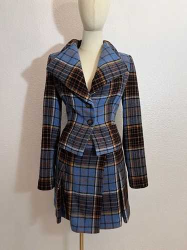 VIVIENNE WESTWOOD スカート 25 Bea Kilt 1065085 Vivienne Westwood high-waisted check-pattern Skirt | Blue