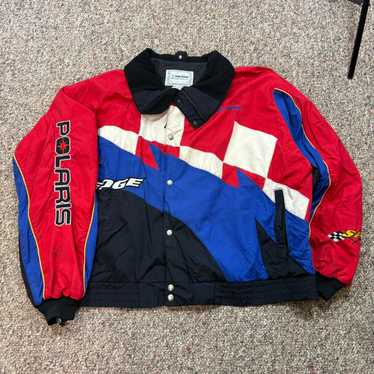 Rare Pure Polaris Racing Snowmobile Jacket Flames Men's Size