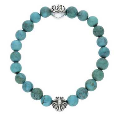 アクセサリー CHROME HEARTS BEAD Bracelet Turquoise Chrome Hearts 8mm Beaded Turquoise Silver Bracelet - SRM