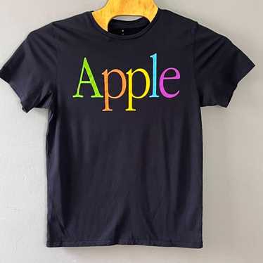 90s USA製 Apple アップル スウェット ブラック カラフル ラグラン