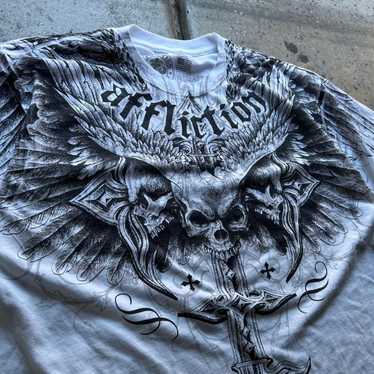 Mens affliction t-shirt white - Gem