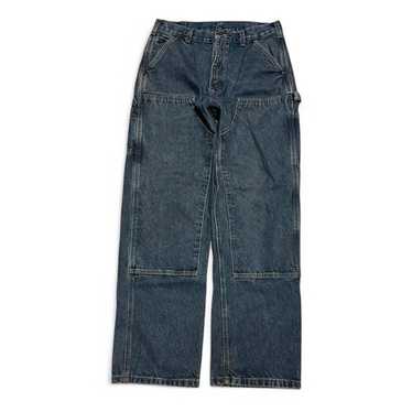 パンツ carhartt double knee damage denim double-knee-pant-blue-worn-