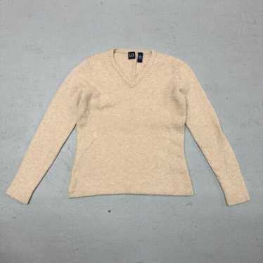 Y2K vintage GAP ウール100% Vネック ニット M ベージュ