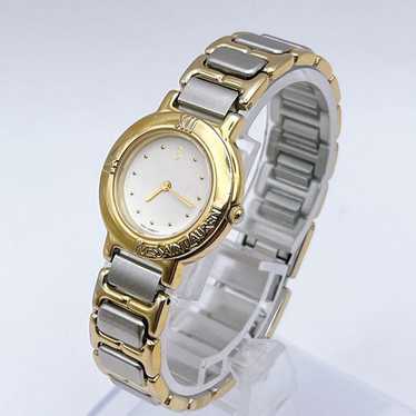 【イブサンローラン】 クリーム色✖ゴールドストライプ Vネックカーディガン MAKE AN OFFER YSL YVES SAINT LAURENT CASSANDRE CINTURA 3D