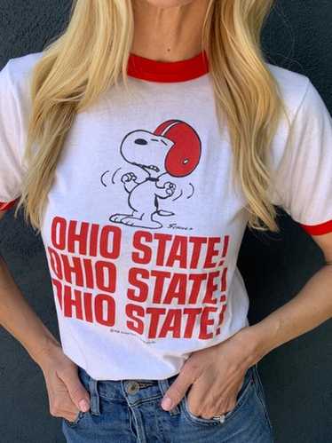 70s 80s SNOOPY T shirt OHIO スヌーピー 古着 キッズ 古着 70s USA製 ARTEX Snoopy スヌーピー 「PENN