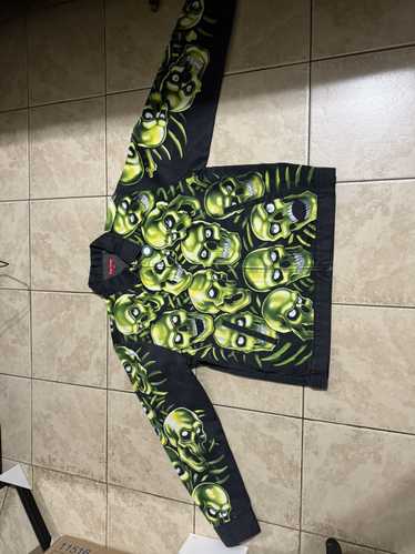 Supreme SkulSupreme Skull Pile 総柄 ジャケット Supreme Skull Pile Leather Bomber Jacket シュプリーム スカル