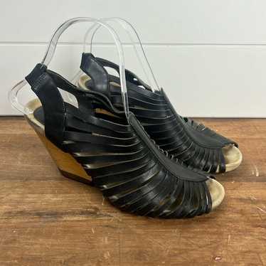 Camper Sandals Open Toe Leather Bicolor 38 Shoulder Black FF