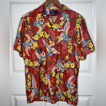 ポロラルフローレン 半袖シャツ ANDY CAMP パープル XL 90'S POLO by Ralph Lauren ANDY CAMP SHORT SLEEVE OPEN COLLAR