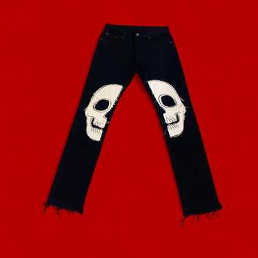 Skull Jeans 黒 ピーコート TRIPP NYC - SKULL DENIM STUD PANT