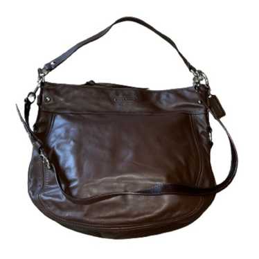 VIP【関税送料無料】希少 COACH BROWN LEATHER ZOE SHOULDER BAG Coach Zoe Signature Shoulder Bag Womens Burgundy Canvas