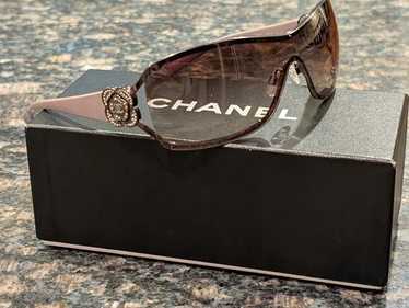 CHANEL サングラス/BLK/レディース/4164-B Chanel 4164-B 125/6H Shield Sunglasses Gold Flower w