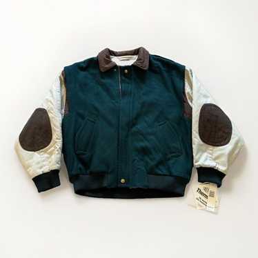 Vintage Gant Bomber Jacket Men's Large Green Brown Leather