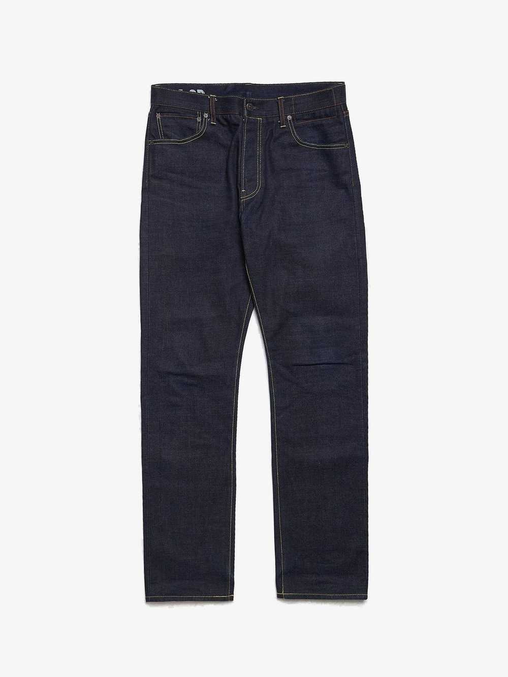 Visvim Blue Yellow Seam Detailed Cotton Denim Jeans