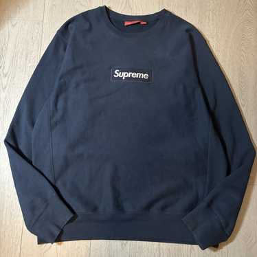 Supreme Washed Box Logo Crewneck 紺S