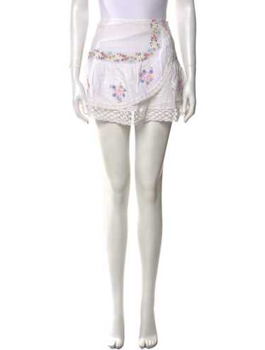 LoveShackFancy Skirt White Lace Pattern Lace, Ple… - image 1