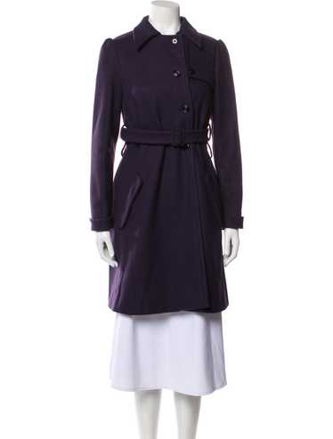 Miu Miu double-breasted Velour Trench Coat | Black | FARFETCH