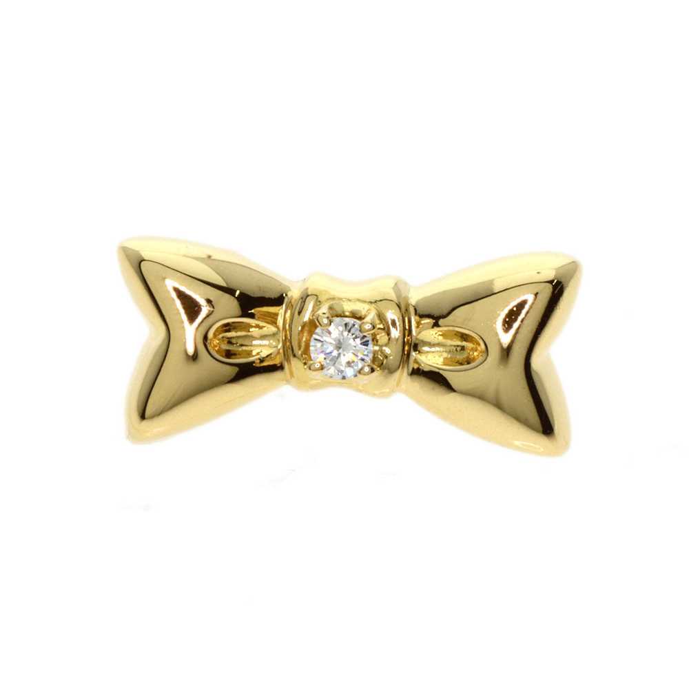 MIKIMOTO Pendant top 18K Yellow Gold gold Ribbon diamond