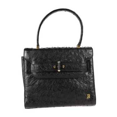 BALLY ゴールド 金具 Bロゴ シボ革 ハンドバッグ - メルカリ