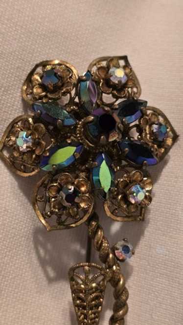 Western germany goldtone brooch/pin - Gem