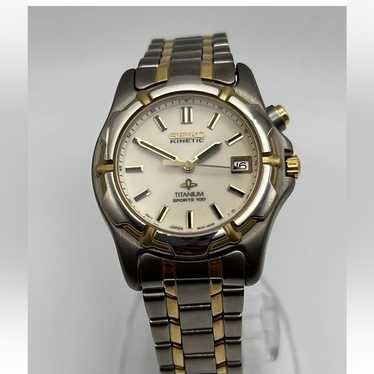 Seiko Kinetic Titanium Scjba 200m 452 Watch Black Color Dial