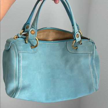 希少 VINTAGE OLD CELINE オーストリッチ バニティバッグ 青 セリーヌ バニティバッグ｜中古ブランド品・ブランド古着通販
