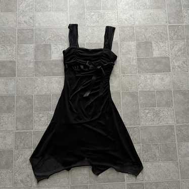 Y2k Vintage Xoxo Mesh Black Fairy Dress Small