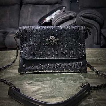 DHgate.com:Womens Skull Skeleton Chain PU Leather Shoulder