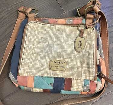 Fossil 1954 Multi-Color Patchwork Fabric Shoulder… - image 1